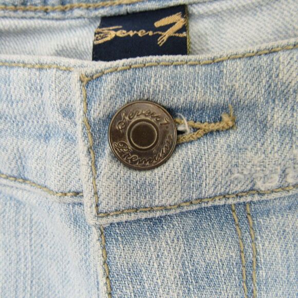 Seven7 Boot Cut Jeans Size 28 Low Rise Distressed Light Wash - Picture 7 of 9